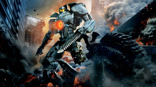 Robot godzilla battle city destruction - a huge head free wallpaper