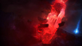 Red blue object dark light - concept art free wallpaper