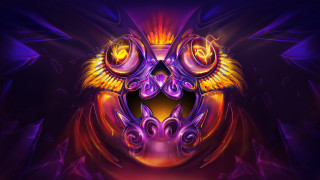 Owl purple background yellow wings - a yellow center free wallpaper