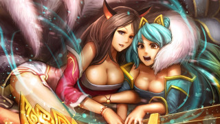 Furry heroes hugging demons league - costume free wallpaper