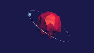 Red white blue astronaut moon - low free wallpaper