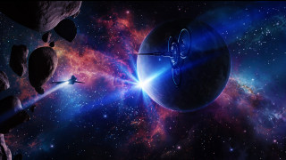 Star trek space blue red - christopher balaskas free wallpaper