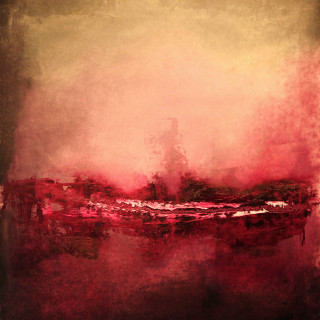 Red white landscape tree distance - expressionism free wallpaper