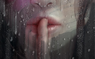 Pink hair rainy window digital - a pink hair free wallpaper