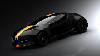 Black yellow sports car light - digital free wallpaper