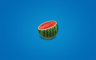 Watermelon slice blue surface background - dan content free wallpaper