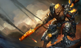 Man sword demon arm battle - league of legends concept art free wallpaper
