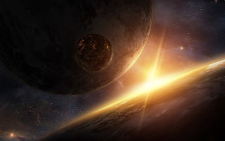 Distant star bright center space - a distant star in the distance free wallpaper