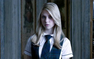 Gothic schoolgirl aliceprin blueeyes painting - a wooden door free wallpaper