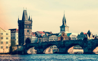 Bridge clock tower river cityscape - a clock tower free wallpaper