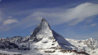 Snowy mountain cloudy sky lake - christo free wallpaper