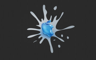 Blue apple liquid splash black - banksy free wallpaper