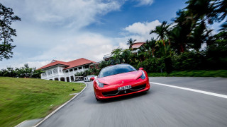 Red sports car heidelberg tiltshift - lush free wallpaper for desktop