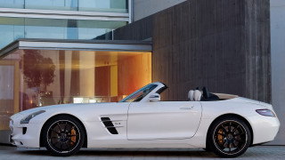 White sports car building large 2 - a large window free wallpaper