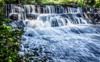 Waterfall forest nature impressionist blurry - impressionist free wallpaper