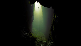 Cave forest ruins light sunset - a cave free wallpaper