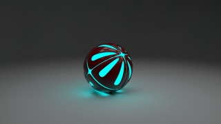 Glowing ball blue light gray - subsurface free wallpaper