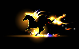 Horse fire wings ember glow - tail free wallpaper