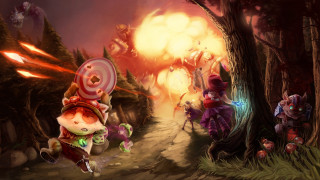 Forest fireball battle magic flame - dom qwek free wallpaper