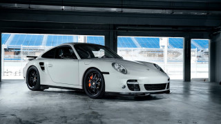 White porsche garage blue sky - a blue sky background free wallpaper
