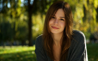 Woman park smiling bokeh nature - a park free wallpaper