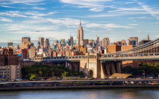 Bridge river cityscape urban fantasy - over a river free wallpaper