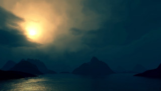 Ocean mountain sun clouds night - caspar david friedrich free wallpaper