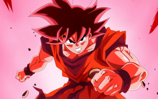Son goku red hair flying - a red outfit free wallpaper