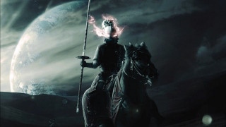Afrofuturism horse rider moon night - the back of a horse next free wallpaper