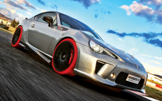 Silver sports car red rims - tire free wallpaper