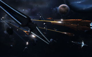 Space station lights starry sky - a space station free wallpaper