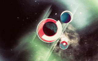 Space abstract rocket moon stars - geometric abstract art free wallpaper