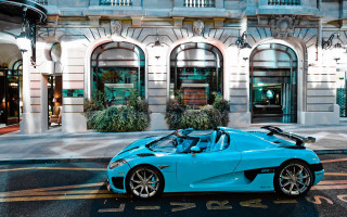 Blue sports car tokyo city 2 - art deco free wallpaper