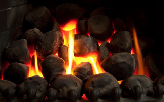 Fire flame glowing rocks black - free new year wallpaper