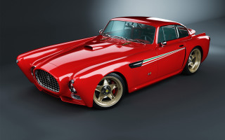 Red sports car gold rims - a spotlight free wallpaper