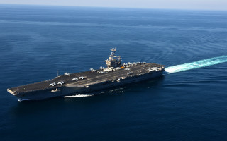 Navy ship ocean birds precisionism - bird free wallpaper