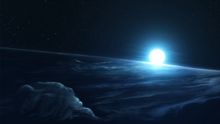 Bright blue light planet night - blue light free wallpaper