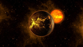 Planet star starfield mattepainting aurora - planet free wallpaper