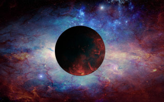 Blackhole stars blue red aurora - benoit b. mandelbrot free wallpaper for desktop