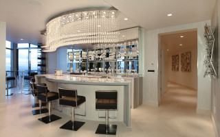Bar chandelier chairs room window - exquisite free wallpaper
