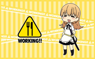Woman yellow sign fork knife - sticker free wallpaper