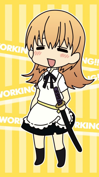 Girl sword yellow background words - her free wallpaper