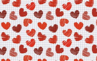 Hearts grid child drawing kimono - a piece of paper free wallpaper