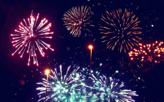 Fireworks night sky cityscape festival 2 - free new year wallpaper