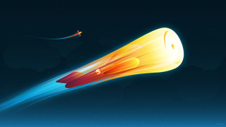 Rocket bright tail blue sky - anton fadeev free wallpaper