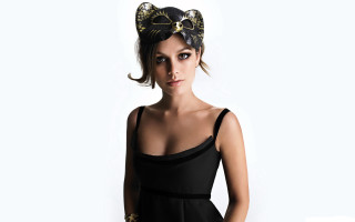 Gothic portrait black dress bow - a white backdrop free wallpaper