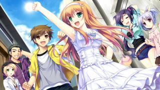 Anime characters city street white - a city street free wallpaper