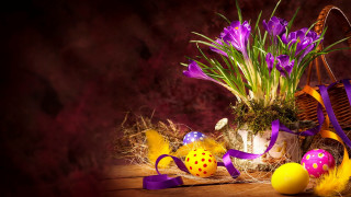 Purple flower egg ribbon folk - a purple ribbon free wallpaper
