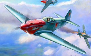 Two airplanes flying smoke cockpit - an ultrafine free wallpaper for desktop