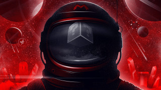 Redspace astronaut planets redsky galaxy - redshift free wallpaper